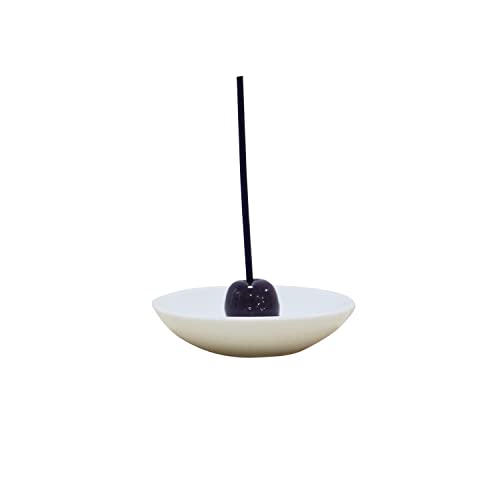 線香立て 飴玉 あめ ガラス製 香皿セット かわいい 手元供養 ペット供養 ミニ仏具セット (ブルーベリー)