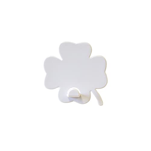 KalaMitica, Crochet Aimanté Forme Trefle à 4 Feuilles, Résine Abs, couleur Blanc, Dimensions: 5,5 x 5,1 cm Cover