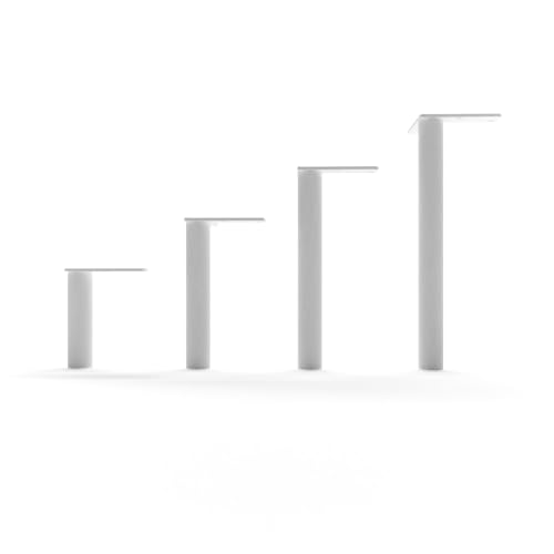 HEVVA Luzern & LINZ - Patas para muebles (10/15/20/25 cm, 1 pie, 15 cm, redonda), color blanco