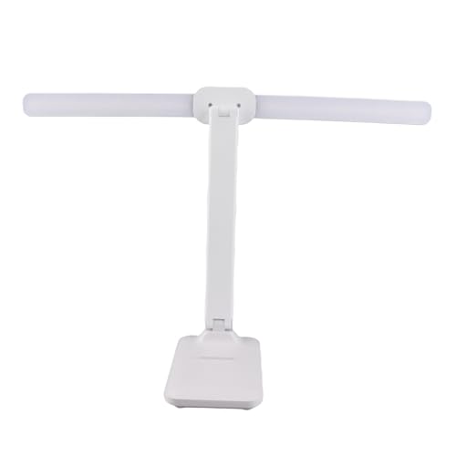 FTVOGUE Lámpara de Escritorio Flexible de 2 Cabezales, Material ABS, Atenuación Continua, Interruptor Táctil, Luz LED Ajustable para Leer y Estudiar en Dormitorio o Dormitorio (Versión enchufable)