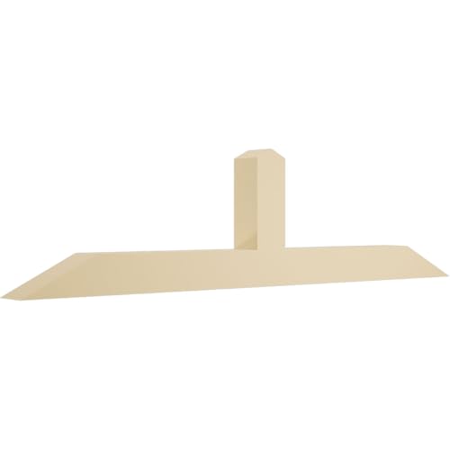 60"W x 15"H x 4"D x 4"F, 6/12 Pitch, Portland Signature Urethane Gable Bracket, Primed Tan