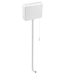 Iris Alta 674405 - Cassetta di risciacquo WC esterna per installazione alta, con azionamento a tirante, colore bianco