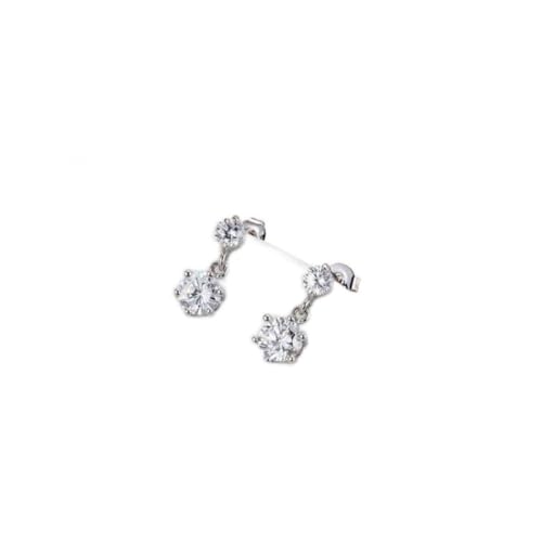 Boucles d'oreilles anti-allergie en argent et cristal pour femme