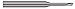 Micro 100 BEFM-025-2000 Ball End Mill, 2.5 mm Cutter Dia, 3 mm LOC, 20 mm Reach, 2.4 mm Neck Dia, 2 Fl, 3 mm Shank Dia, 49.5 mm OAL, Uncoated
