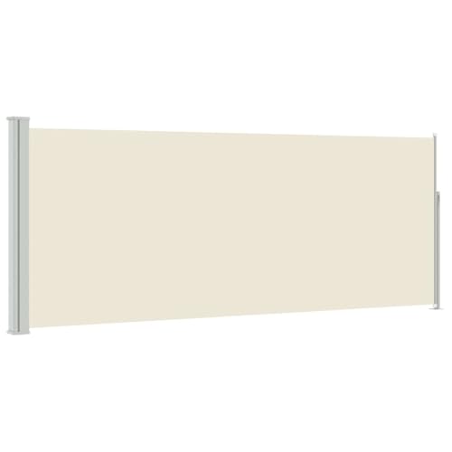 vidaXL Tenda da Sole Laterale Retrattile 120x300 cm Crema Telo Telone Parasole