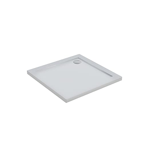 Piatto Doccia Acrilico Bianco Lucido Ultraslim Altezza 4cm Piletta Inclusa (70x70)