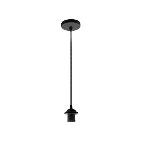 VoltShine Armazón colgante - armazón disco para pantalla, color negro, base E27, dimensiones 10x10 cm, ideal para lámparas decorativas