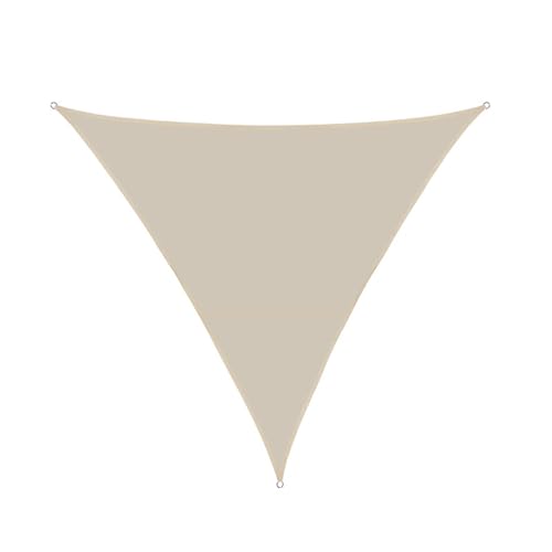 Voile d'ombrage triangulaire imperméable, bâche beige anti-déchirure 3,6m - 2