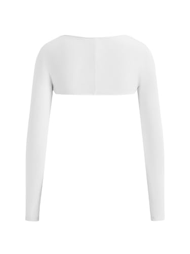 Image of Verdusa Women's Long Sleeve Bolero Shrug Open Front Crop Shirt Top Cardigan
