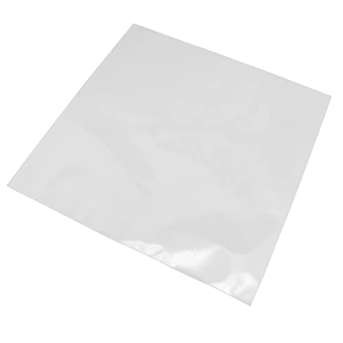 FELTECHELECTR 50個平型オープンバッグ 密封なし 厚手ワイド レコード収納用ビニールスリーブ 透明カバー レコード保護ケース