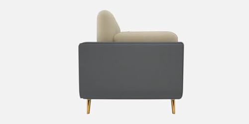 Image of 3 Seater Sofa Set for Living Room | 3-Person Upholstered Velvet Fabric Sofa Couch for Home and Office Guests | Blue & Beige | Modern Style | Small Pillow Included
