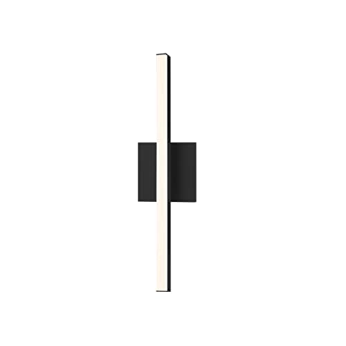 Image of Sonneman Modern Lighting 2769.25 Stix 1-Light LED Linear Vanity, Wall or Ceiling Lighting Fixture for Bathroom or Bedroom, Installs Horizontal or Vertical - 3000K - 18 inch - Satin Black