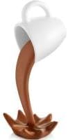 Floating Coffee Cup Mug Sculpture Decoration Mini Spilling Pouring Plastic Splash Coffee Mugs Gifts Decoration for Family Friend(Brown)