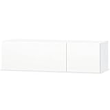 Couleur : blanc brillant + blanc mat. Matériau : bois, bords en PVC. Dimensions : 120 x 40 x 34 cm (L x l x H). Avec 2 compartiments avec portes à ouverture verticale. Accessoires de montage inclus. Facile à assembler.