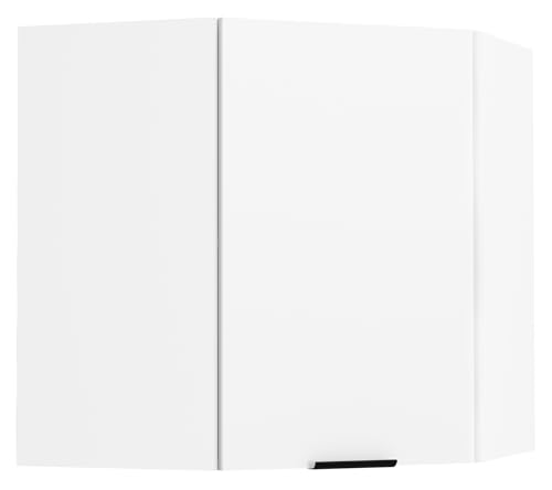 Küchenschrank hängend, Maße ca. H. 60 x B. 57 x T. 57 cm, Eckschrank, Hängeschrank mit zwei Fächern, Küchenmöbel - Fasola