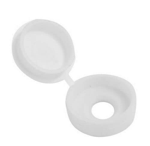 1 Pack of Large Hinged Screw Cap Covers - White - Suitable for No. 10 & 12 Screws