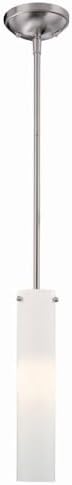Minka Lavery 62-84 Pendant Mini Cylinder Pendant, 1-Light 60 Watt, 15" H x 3" W, Brushed Nickel