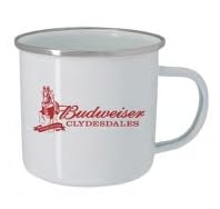 Taza de camping metálica Budweiser Clydesdale miniatura 1