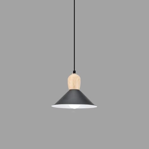 Suspension noire en métal 21,8cm | Luminaire moderne pour cuisine et salle à manger