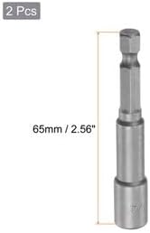 #US 1/4" Magnetic Nut Driver Bit 1/4" Quick-Change Hex Shank 2.56" 2Pcs
