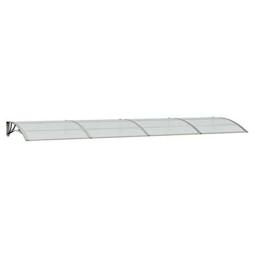 Kavolet Vordach für Haustür, Türvordach Überdachung Türdach Haustürdach Pultbogenvordach Haustürvordach Pultvordach Grau und Weiß 400x100cm PC Regenfest und UV Schutz Kavolet Vordach für Haustür, Türvordach Überdachung Türdach Haustürdach Pultbogenvordach Haustürvordach Pultvordach Grau und Weiß 400x100cm PC Regenfest und UV Schutz