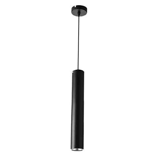 HOMSFOU lámpara colgante de barril largo comida araña moderno lineal lampara colgante lamparas colgantes lámpara de tubo largo decoración de iluminación para el hogar aluminio Black