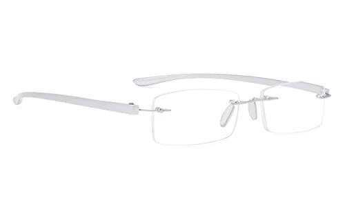 Rimless Reading Glasses Small Readers Men Women silver Size: Medium