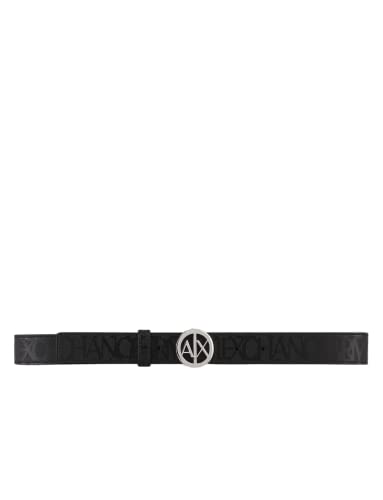 Armani Exchange womens All-over Print Round Buckle Logo Belt