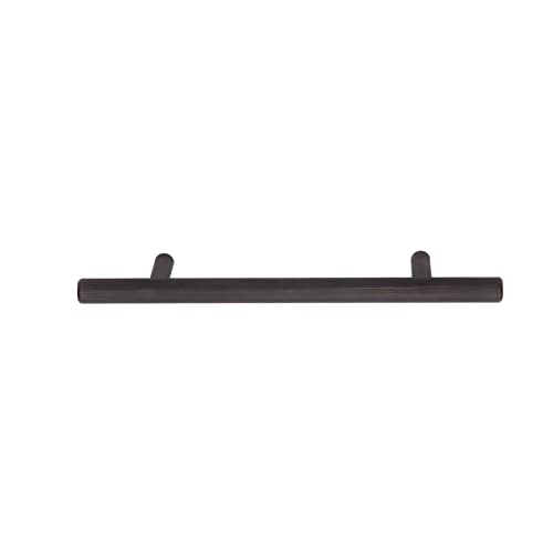 Image of South Main Hardware Euro Bar Cabinet Drawer Pull Handle (3 /8 inch Diameter), 6.38 inch Length (4 inch Hole Center), Oil Rubbed Bronze, Mounting Hardware Included, 10-Pack
