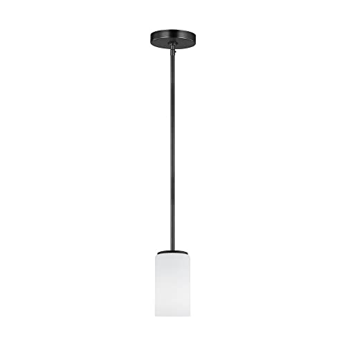 Image of Generation Lighting 1-Light Alturas Contemporary Pendant Light Fixture Midnight Black 6124601-112 | Modern Ceiling Light Fixture for Home Decor| Hanging Lamp for Indoor Lighting or Outdoor Decor