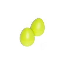 Bright plastic egg shakers Very tough plastic shells Ideal shape and size for small hands Suitable for children 3+ Green
