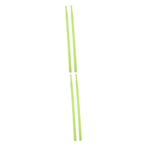 FAVOMOTO 4 piezas Baquetas fluorescentes verdes para instrumentos de percusión para práctica de batería y principiantes miniatura 1