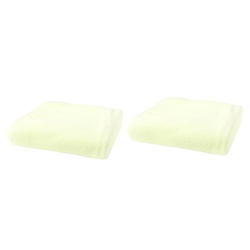Unomor 2pcs Large Quick Dry Bath Towel for Spa Beach Swimming Camping Soft Light Yellow Shower Towel Absorbent and Skin-Safe Design