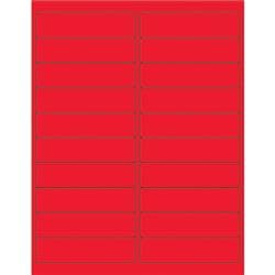 4 x 1 in. Fluorescent Red Rectangle Laser Labels - Pack of 2000