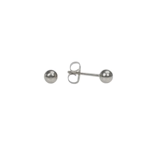 STUDEX Sensitive Stainless Steel Ball Stud Earrings 4mm | Hypoallergenic and Nickel Safe for Sensitive Ears | Surgical Stainless Steel Posts | High Fashion Earrings for Women and Men-PR-622W-S