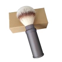 A2S Synthetic Shaving Brush with Metal Handle - Travel-Friendly Mens Grooming Kit, 4 Color Options Silver/Black/blue/grey, Compact & Durable for Camping, Business Trips grey
