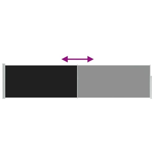 Store latéral extensible noir 120x500 brise-vue rétractable résistant au vent