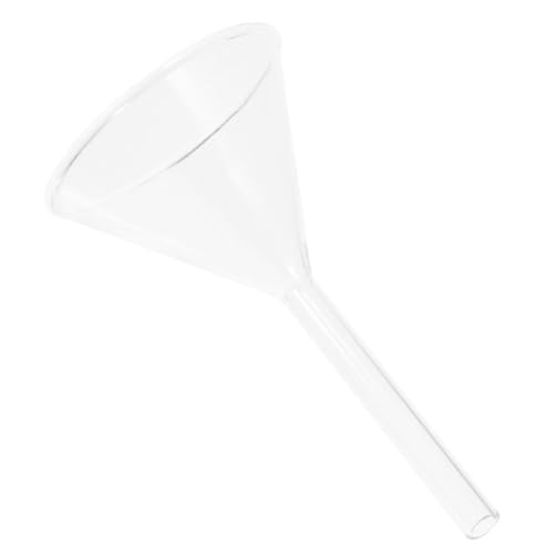 MUCKLILY Funnel 75mm Experiment Filling Transfer Student Filter Laboratory Bottle Stem Liquid Strainer Filtration Mouth Portable Wide Scientific Supply Chemical Chemistry Transparent Glass