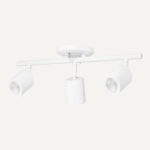 Amazon Basics 3-Light Track Lighting Kit, Dimmable, GU10 MR16 LED Bulbs Included, 500 Lumens, Soft White, Adjustable Heads, 19.9L x 5.1W x 6.65H in, White - image 3
