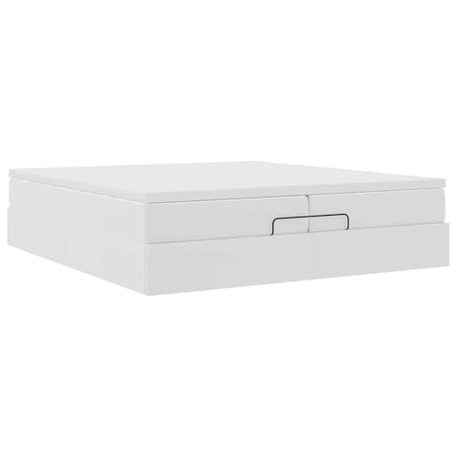 Fasba Ottoman-Bett mit Matratzen Weiß 200x200 cm Kunstleder, Polsterbett Doppelbett Stilvolles Funktionsbett mit hydraulischem Stauraum3311057 – Bild 7