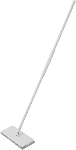 OWLKELA フロアワイパー 自動クリップ式フローリングワイパー ワンタッチ開閉 フロアモップ 3段式 乾湿両用 床に密着 立体クッション 雑巾ワイパー 床拭きモップ スクレーパー付き 水切り可能 長さ調整可能 フローリング ベランダ 玄関 窓掃除 ドライシート10枚入り