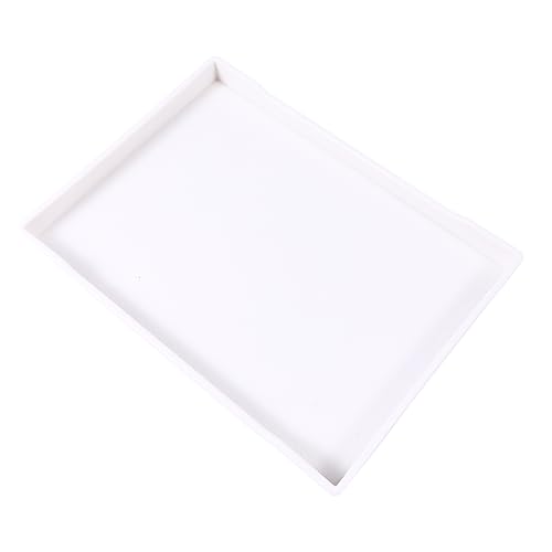 Cabilock 2pièces Plateau Porte-Serviettes Multi-usages Plastique Lot de Assiettes De Rangement pour Salle De Bain Design Simple Et Élégant Noir Blanc