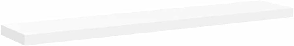 White Honeycomb Floating Wall Shelves Set of 2, Modern MDF and Metal Shelves with Invisible Mounting, 47.2 Inch Long for Display and Storage, Matte White Finish for Home