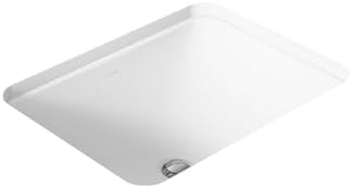 KOHLER 20000-0 Caxton Rectangle Undermount Bathroom Sink, Bathroo...