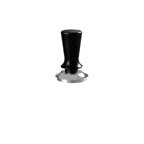 ステンレススチール製コーヒータンパー、フラットベース、エスプレッソパウダーハンマー、コーヒーアクセサリー、バリスタツール、デロンギ51mm、53mm、58mmに対応(Black 53)