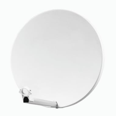 antena parabólica Fibra Composite blanca 60 cm Brides acero inoxidable + LNB Single HD 4 K