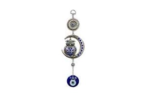 AzureGreen Evil Eye Wind Chimes for Outside