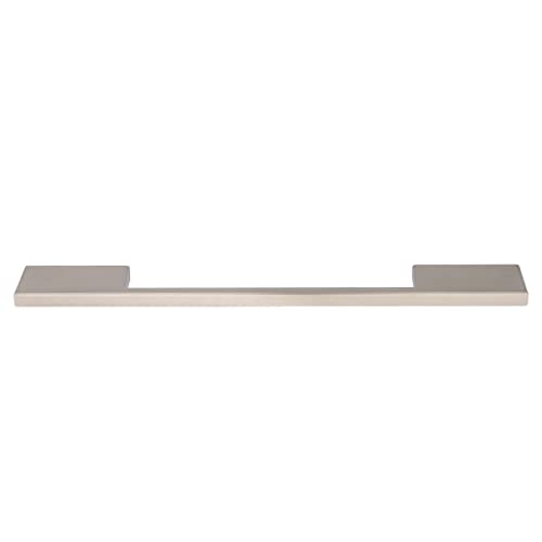 Image of South Main Hardware Wide Modern Die Cast Cabinet Drawer Pull Handle, 6.3 inch Center to Center Hole Spacing, Satin Nickel, Mounting Hardware Included, 10-Pack
