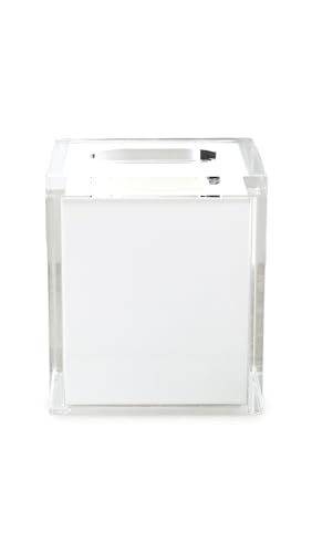 Tizo Design Women's Lucite Tissue Box with Lid Inner White, White, One Size