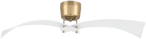Craftmade 52″ Tern White/Satin Brass Finish Indoor 6-speed Ceiling Fan with Remote Control Included, Smart WiFi Enabled w/Voice Activation, works w/Alexa & Smart Home Devices